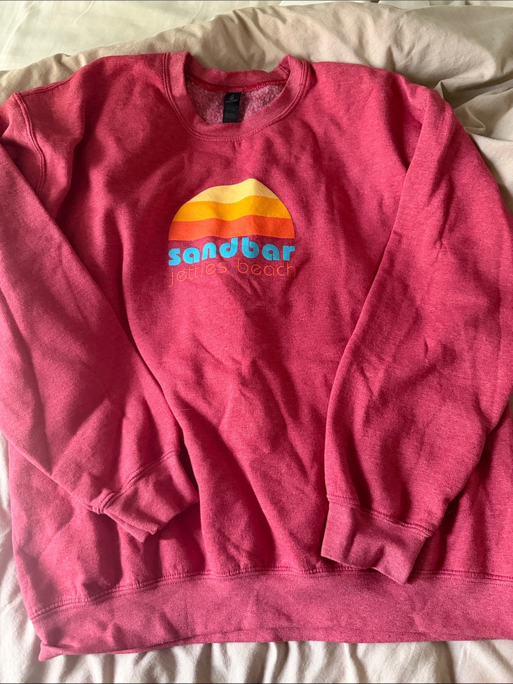 Sandbar Jetty's Beach nantucket red Crewneck Sweatshirt